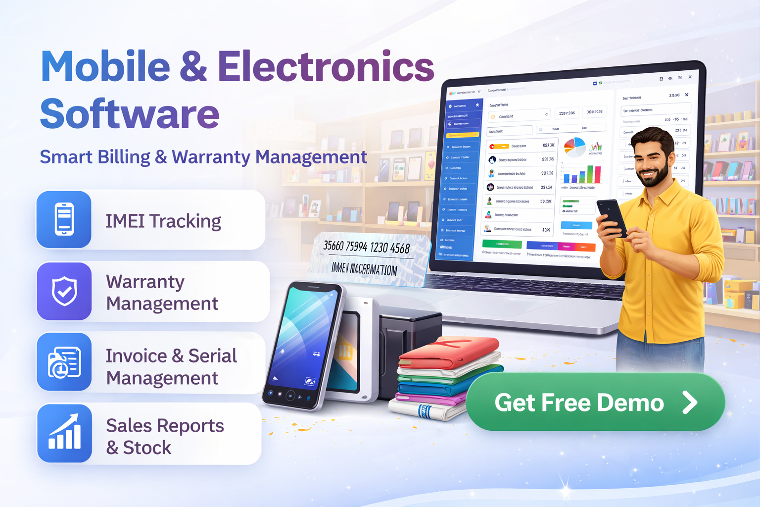 Electronics mobile billing software